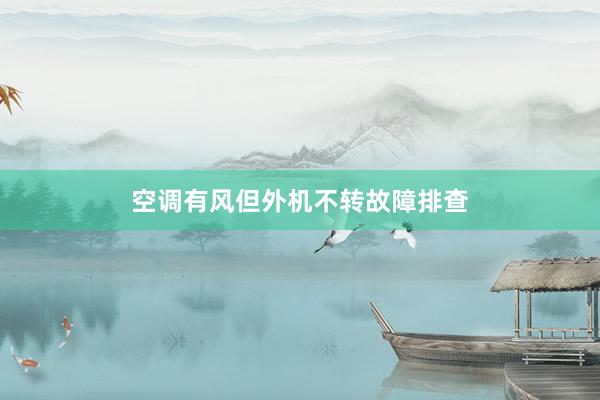 空调有风但外机不转故障排查